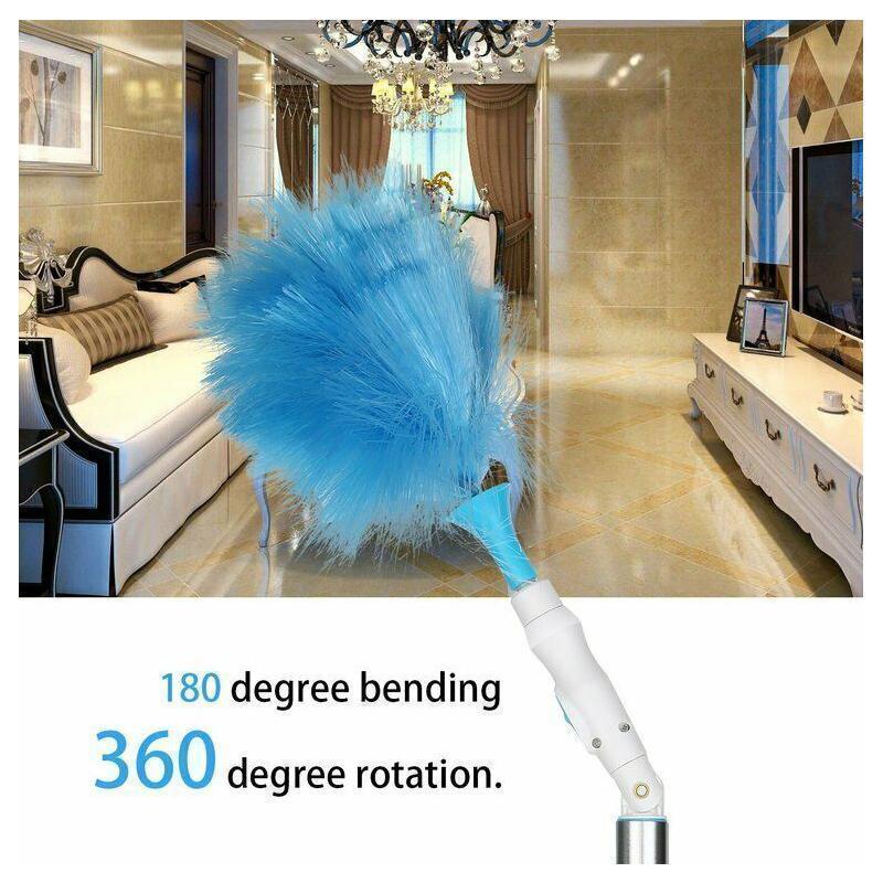 Frendorf | 360° drehbarer elektrischer Spin Duster motorisierter Staubwedel mit 2 Bürsten