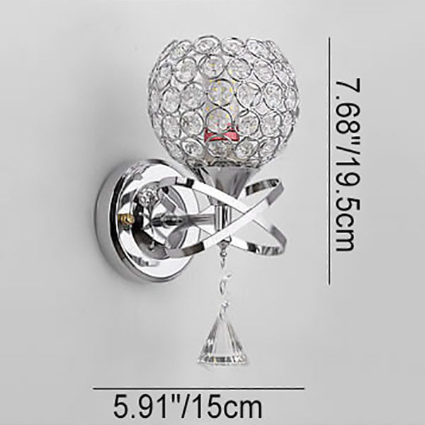 Zeitgenössische kreative Kristallkugel 1- Licht Wandlampe für das Wohnzimmer