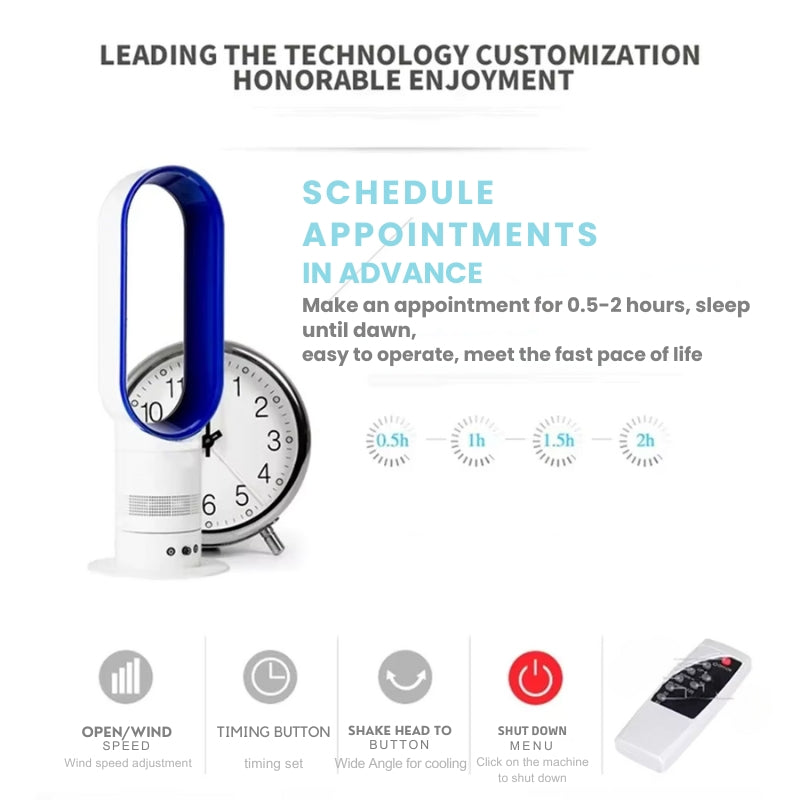 Frendorf | Blade-loser Turmventilator-Heizgerät | Energieeffiziente heiße und kalte Luftströmung
