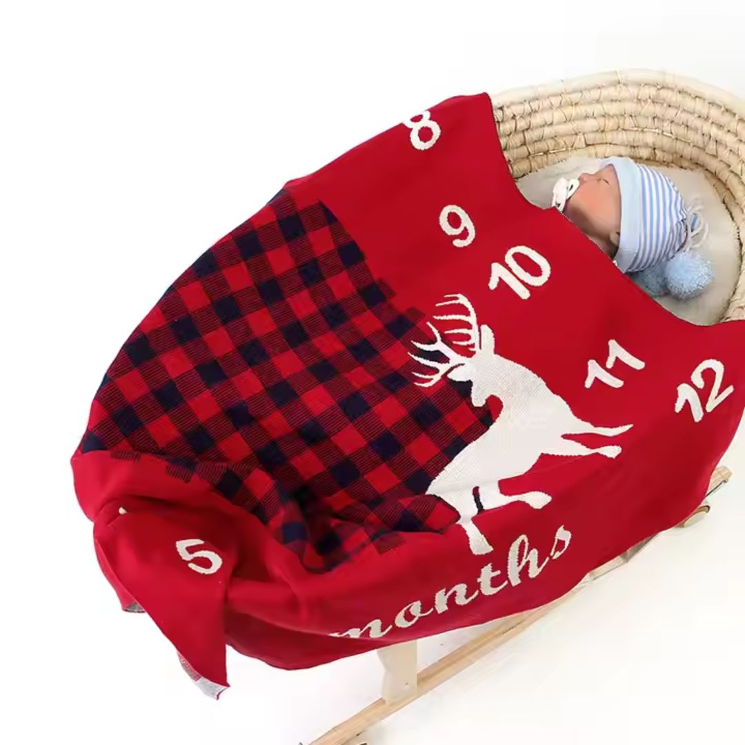 Frendorf | Baby Meilenstein Decke – Monatsmarker für Babyfotos