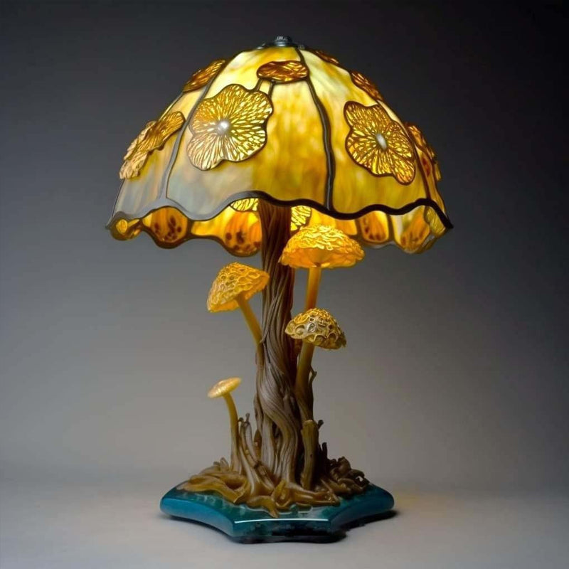 Frendorf | Buntglas-Pflanzen-Serie Tischlampe