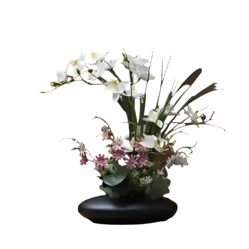 Frendorf | OrchidElegance künstliches Orchideensortiment – Lebensechte Blumenarrangement in einer modernen Vase