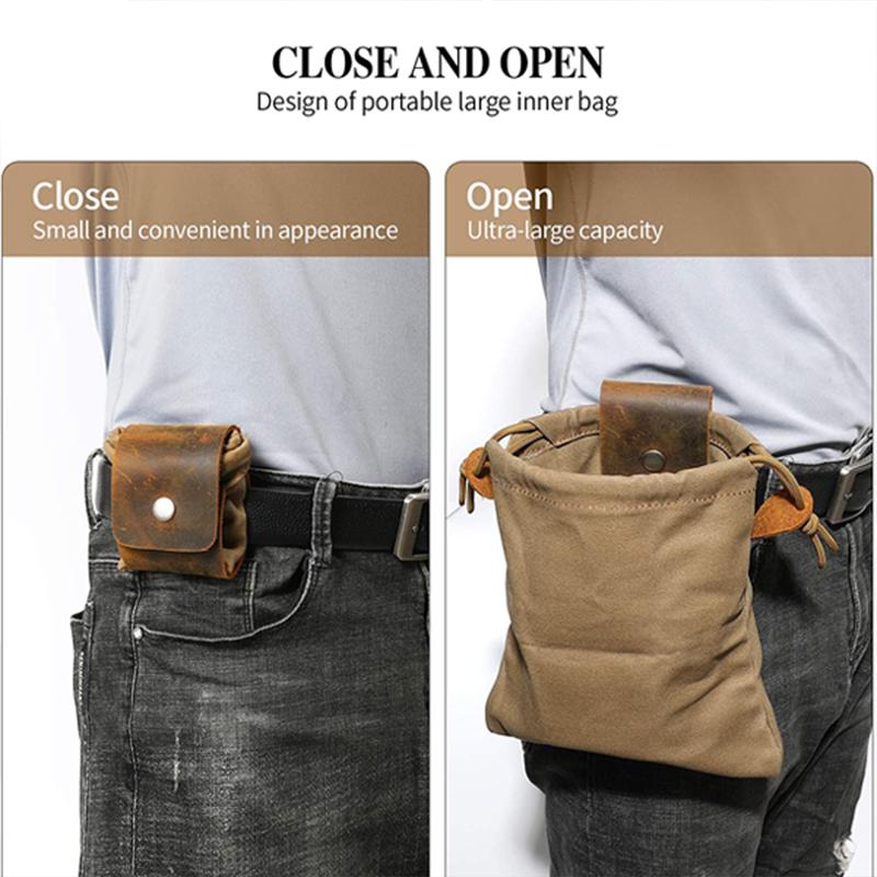 Frendorf | Dimoohome™ Leder- und Canvas-Buschcraft-Tasche