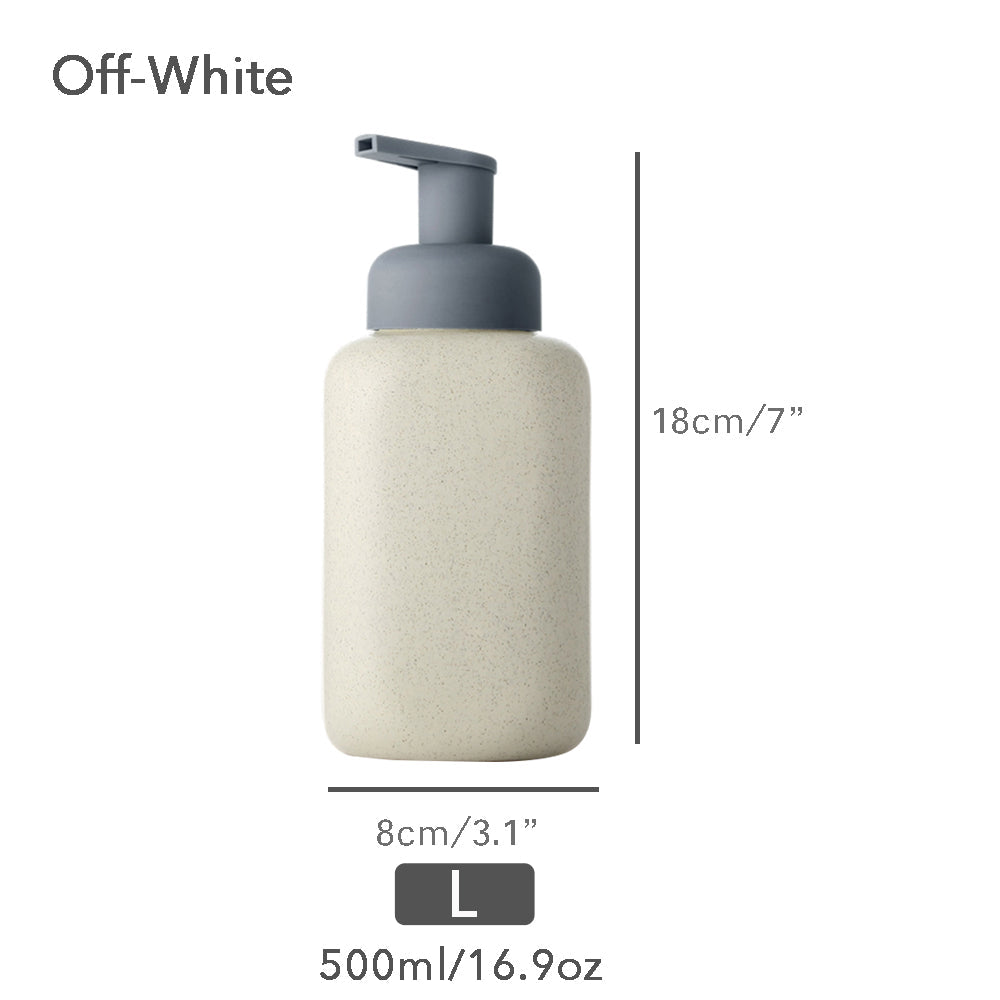 Minz Keramischer Seifenspender, Schäumende Pumpe Badezimmerflasche, Einfaches Design, Nachfüllbare Wiederverwendbare Lotionpumpe für Badezimmer Küche, 500ml/16.9oz