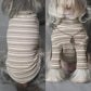 Chic Vintage Streifen Dehnbare Warme Hund Strickpullover