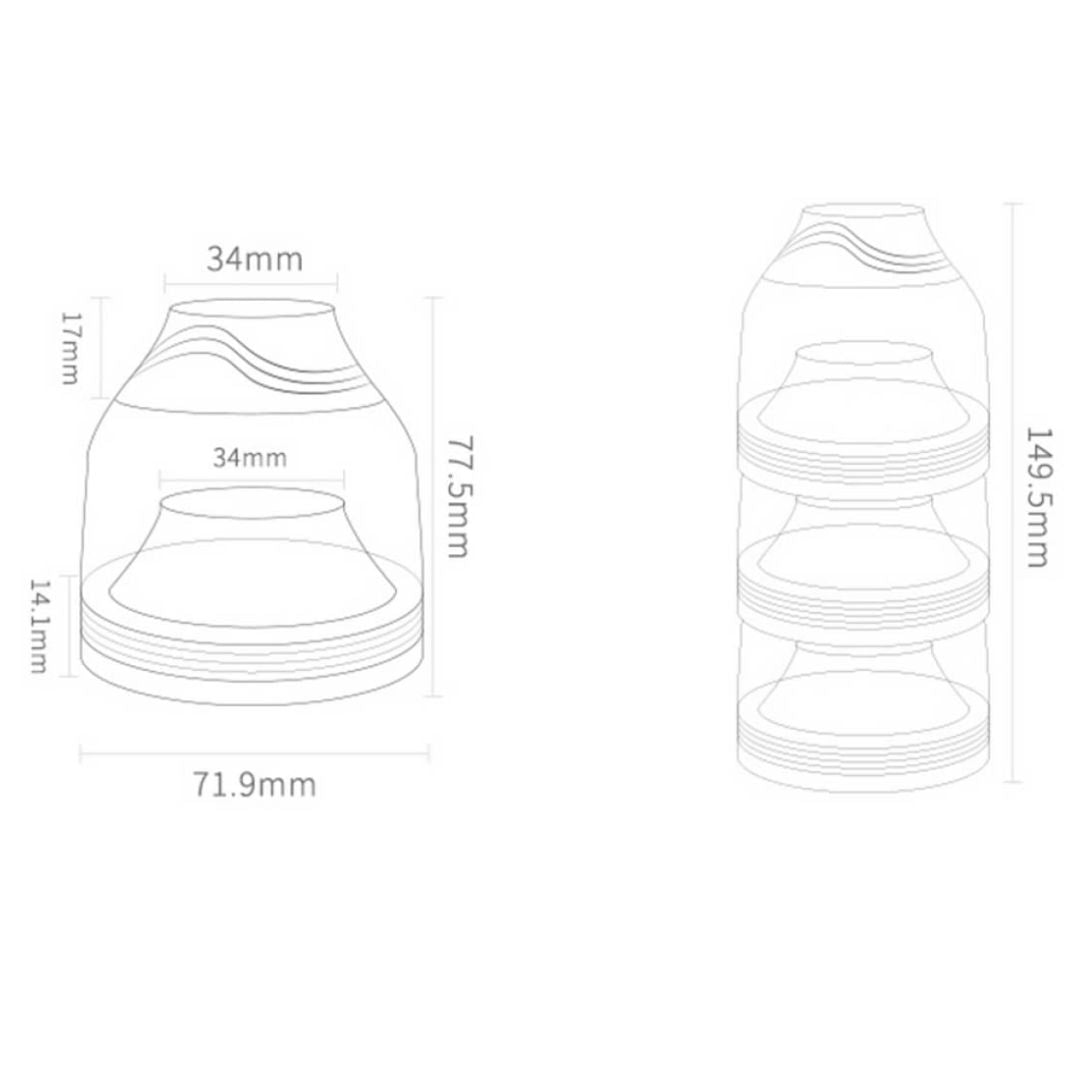 Frendorf | Baby Milchpulver Spender – Tragbarer Stapelbehälter für Milchpulver, Snacks & Brei