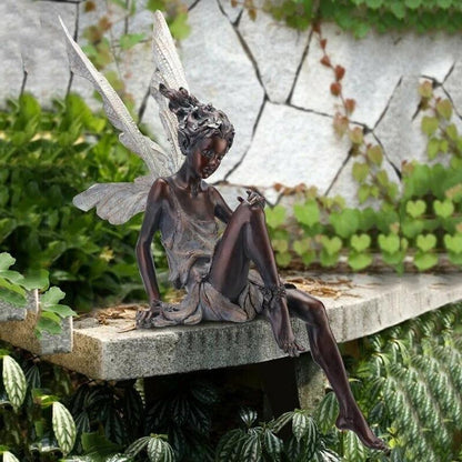 Sitzende Elf Skulptur | Garten Deko