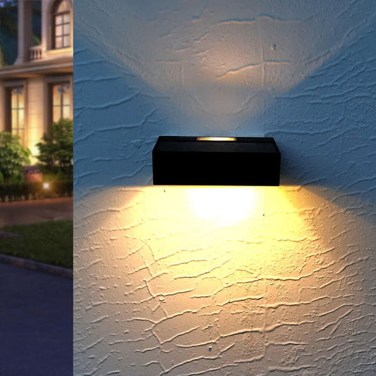 Frendorf | SolarBrite Duo LED Außenwandleuchte | Doppelkopf-Solarleuchte | Wasserdicht & Modern