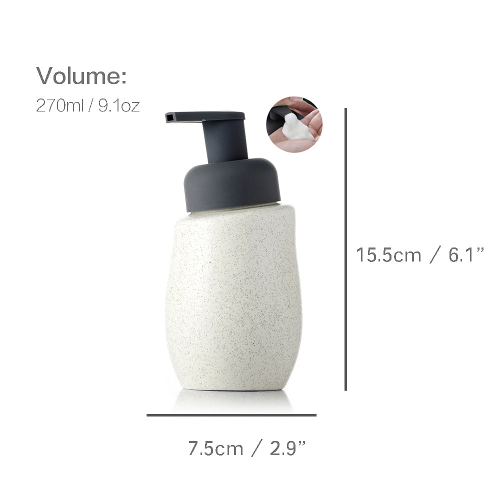 Keramischer Seifenspender, Schaumpumpen-Badflasche, einfaches Design, nachfüllbare wiederverwendbare Lotionpumpe für Badezimmer Küche, 270ml/9,1oz