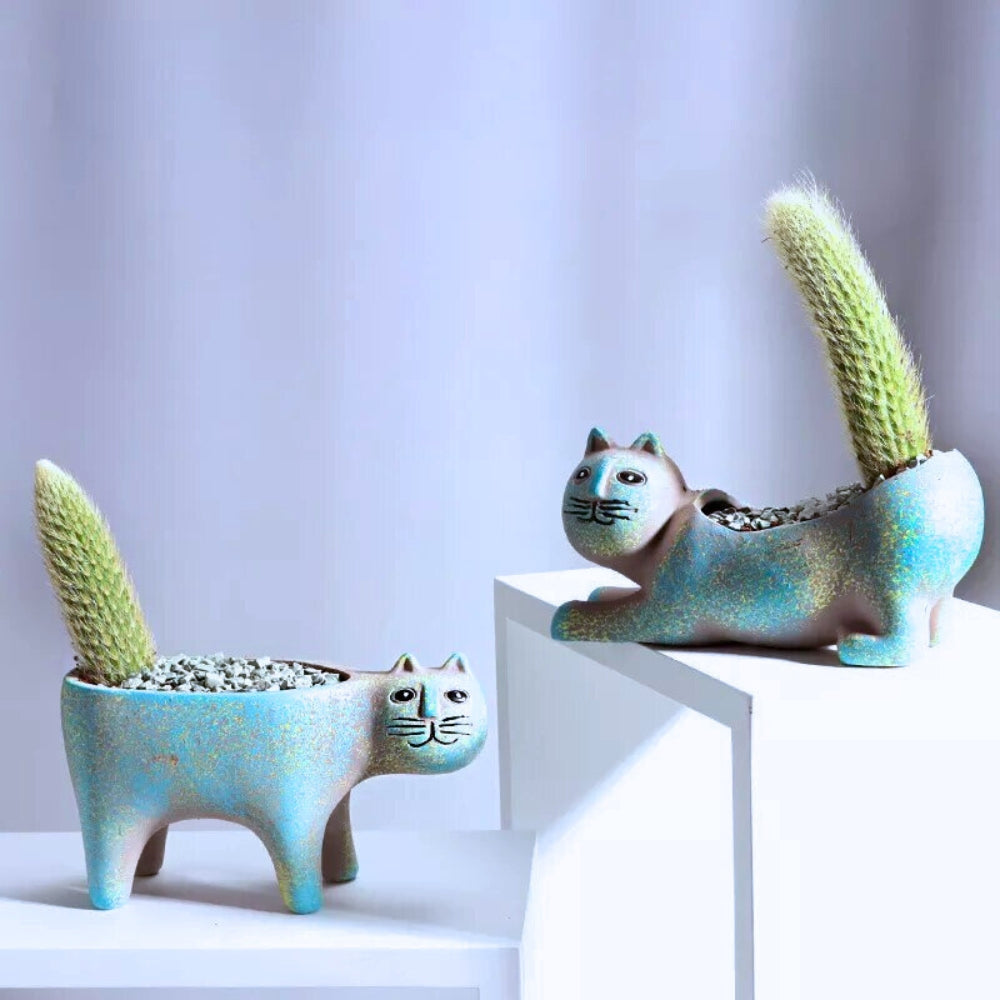 Frendorf | PlantPurr Design Pflanzgefäße | Elegante Blumentöpfe für Innen und Außen | Katzenliebhaber-Deko