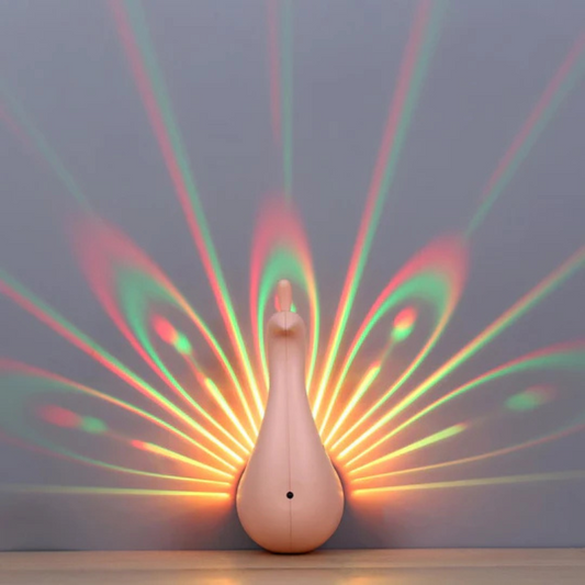 Frendorf | PeacockGlow LED-Projektionlampe – Dekorative Lampe mit Fernbedienung und Farbeffekten