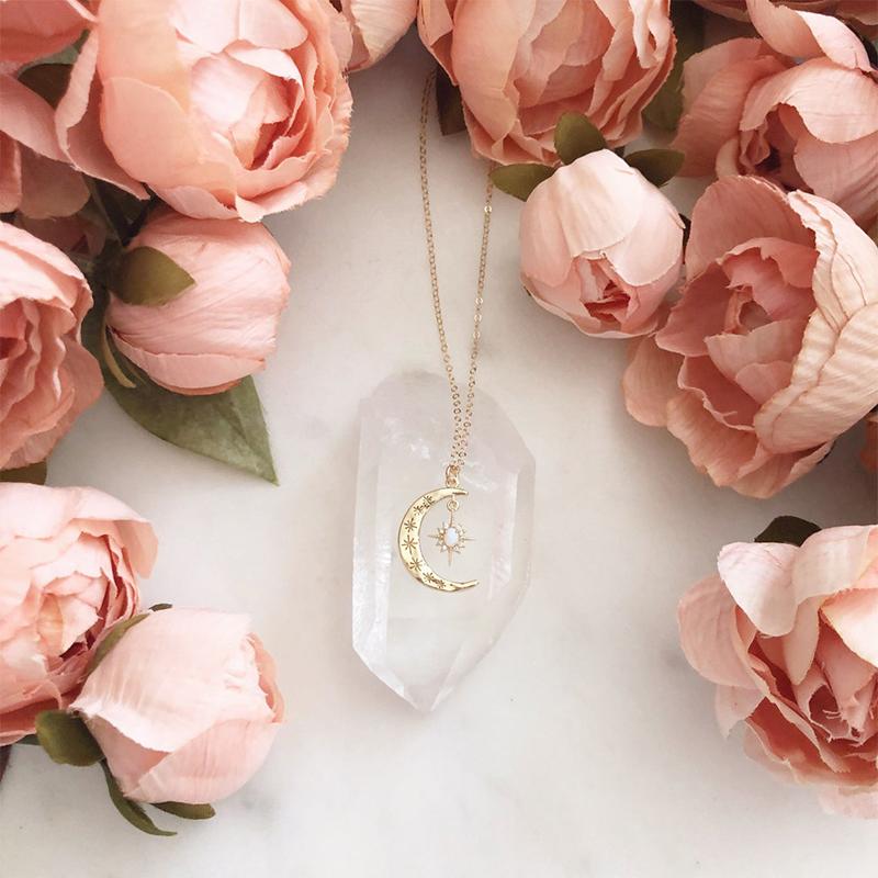 Frendorf | Crescent Moon & Sun Halskette