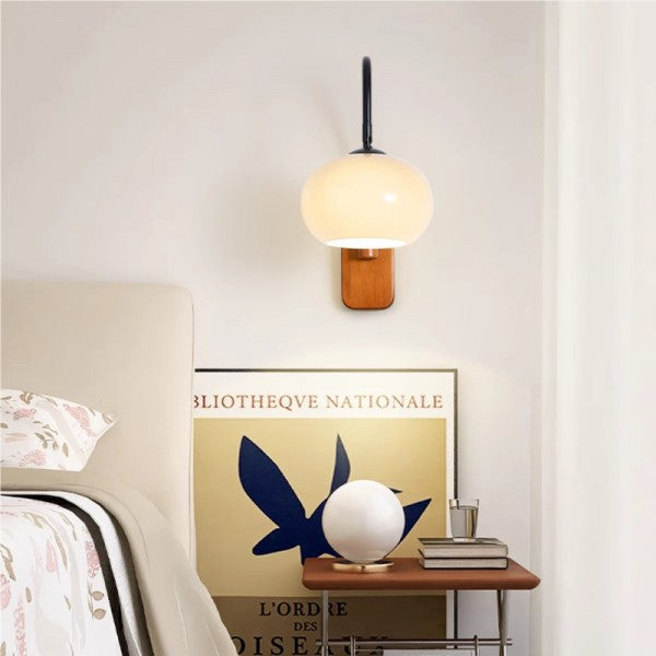 Frendorf | GlareFlex Bauhaus Glas-Wandleuchte | Drehbare LED-Leuchte | Modernes Wand-Design