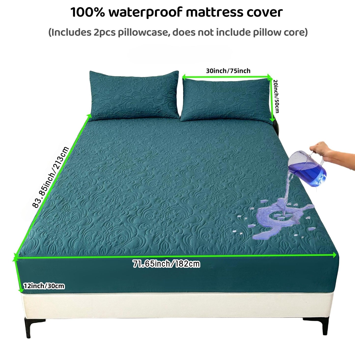 3-teiliger wasserdichter Matratzenschoner Set – Atmungsaktiv, Staubdicht, Rutschfest, Maschinenwaschbar, Spannbettlaken mit tiefem Pocket für alle Jahreszeiten
