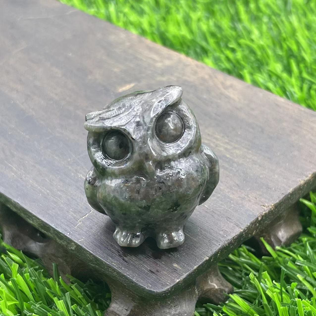 Frendorf 3.5cm natürliche Kristall Eule Ornament Edelstein Dekoration