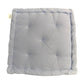 Frendorf | Plüsch rechteckiges Bodenkissen 45x45x10cm - Weiches Baumwolle Aqua Grau Kissen für komfortables Sitzen und Dekor
