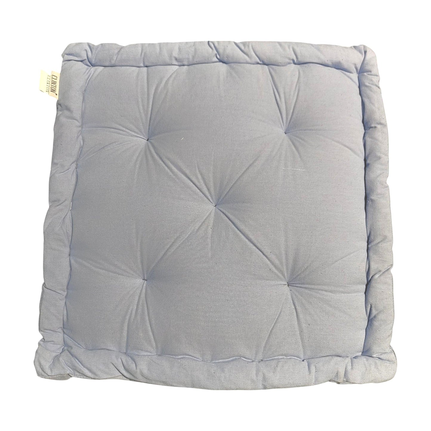 Frendorf | Plüsch rechteckiges Bodenkissen 45x45x10cm - Weiches Baumwolle Aqua Grau Kissen für komfortables Sitzen und Dekor