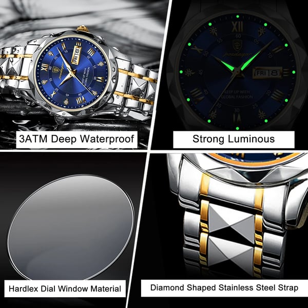 Frendorf | Wasserdichte Luxus-Herrenarmbanduhr der Top-Marke mit Leuchtfunktion