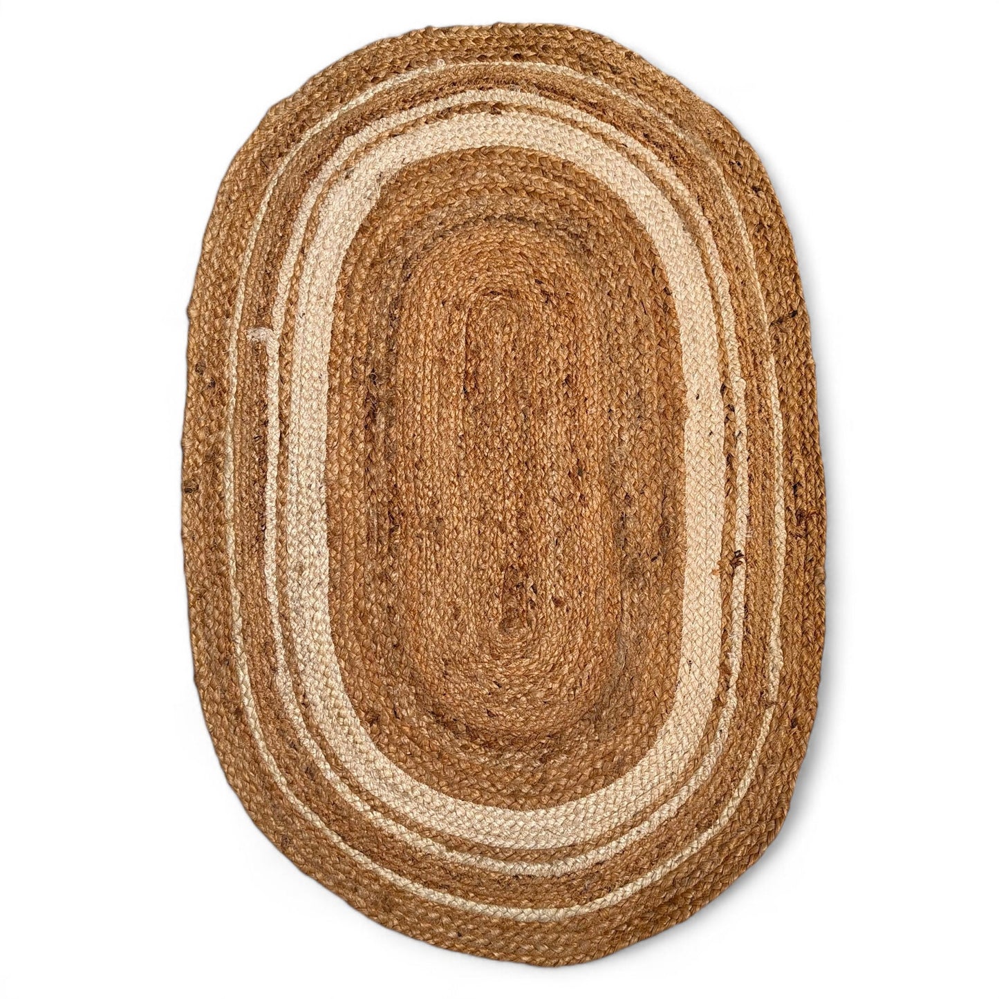 Frendorf | Mirchi Oval Jute Teppich - Handgewebt 60x90CM | Naturfaser, Umweltfreundliches Design | Leicht & Langlebig | Perfekt für Wohnzimmer, Schlafzimmer und Eingangsbereiche | Vielseitige, Nachhaltige Wohnkultur
