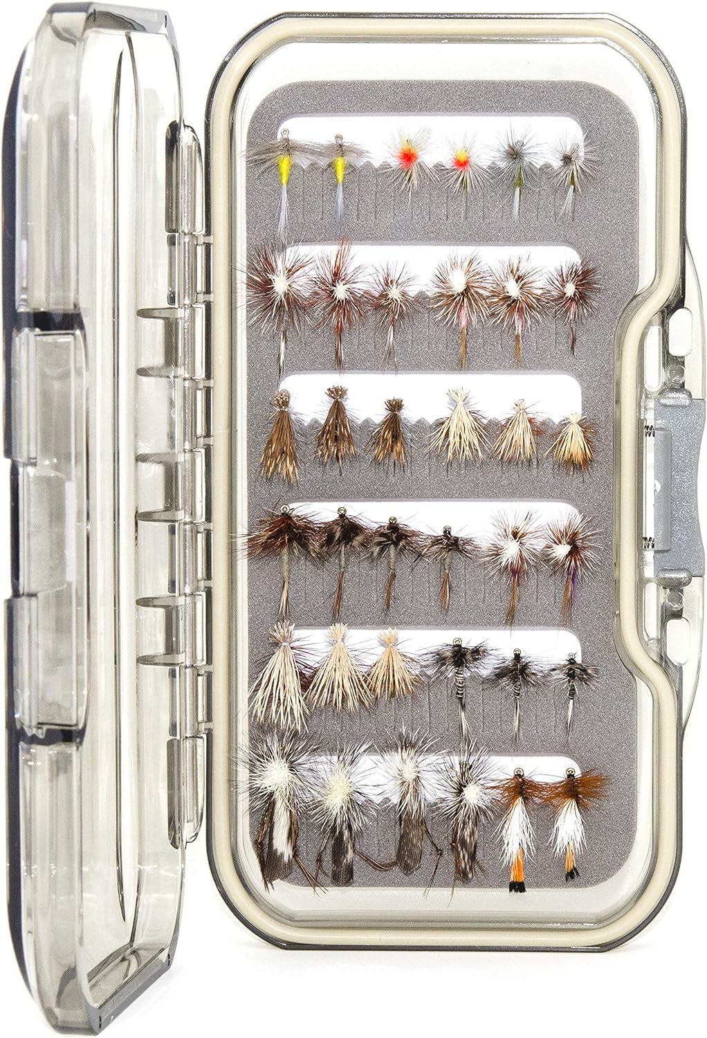 Frendorf | 24/36/40 Lieblings Fliegenfischen Fliegen Sortiment | Trocken, Nass, Nymphen, Streamer, Wooly Buggers, Caddis | Forelle, Barsch Angelköder Set, Kit