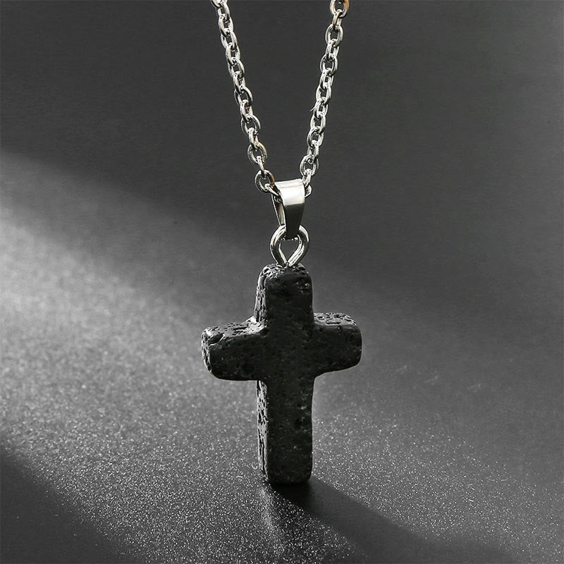 Frendorf | Halskette mit Kreuz aus natürlichen Edelsteinen – Seraphina