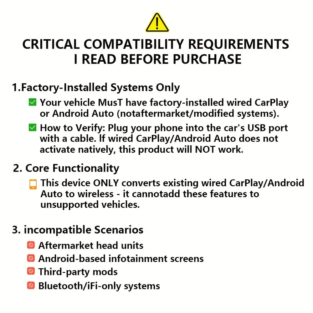 Frendorf | 2-in-1 Wireless CarPlay & Android Auto Adapter – Plug & Play Schnell Verbunden