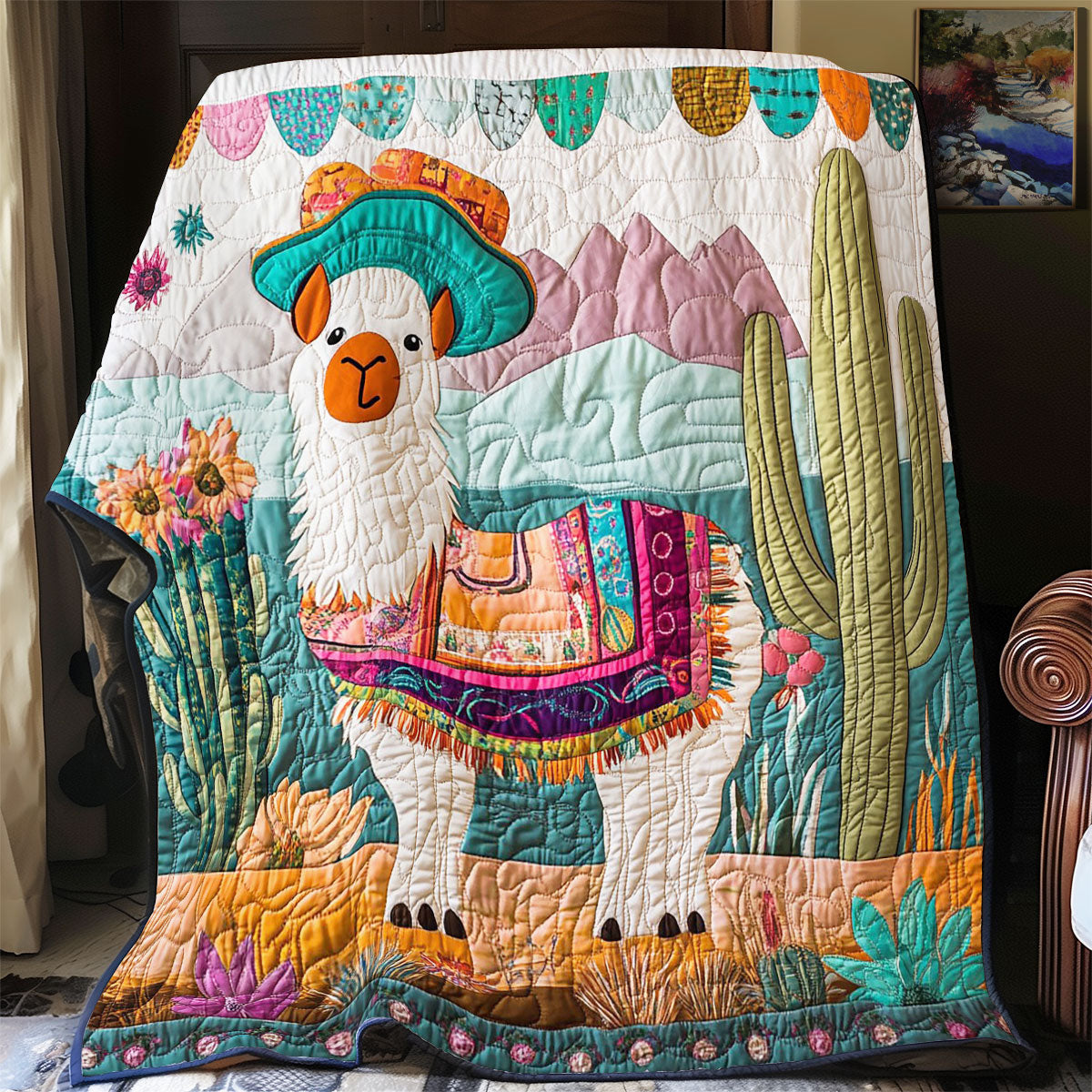 Süßes Lama Quilt