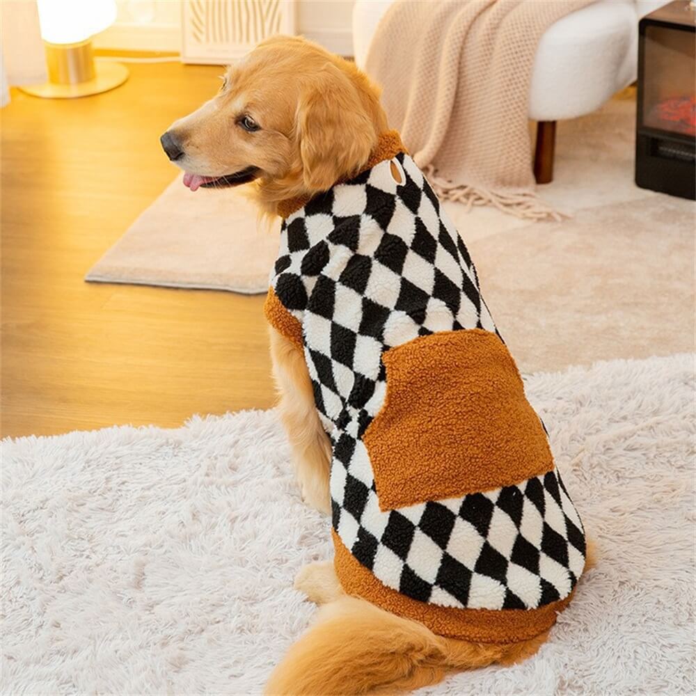 Gemütlicher Argyle-Hundepullover mit Tasche – Erhältlich in zwei Farben