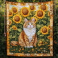 Niedliche Katze Sonnenblumen Tagesdecke