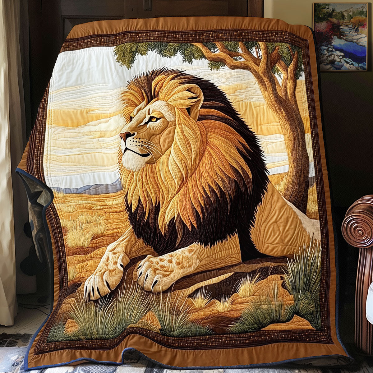 Lion In Sahara Quilt