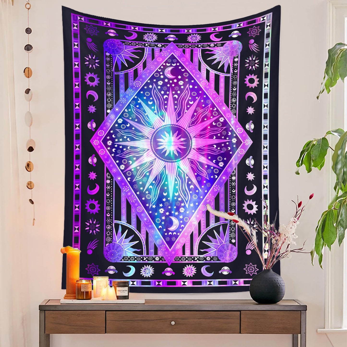 Frendorf Sun Rays Moon Bohemia Wandteppich