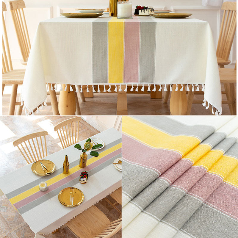Wasserdicht Ölbeständig Rechteckige Tischdecke Baumwolle Leinen Faltenresistente Tischdecke für Küche Esszimmer Buffet Party