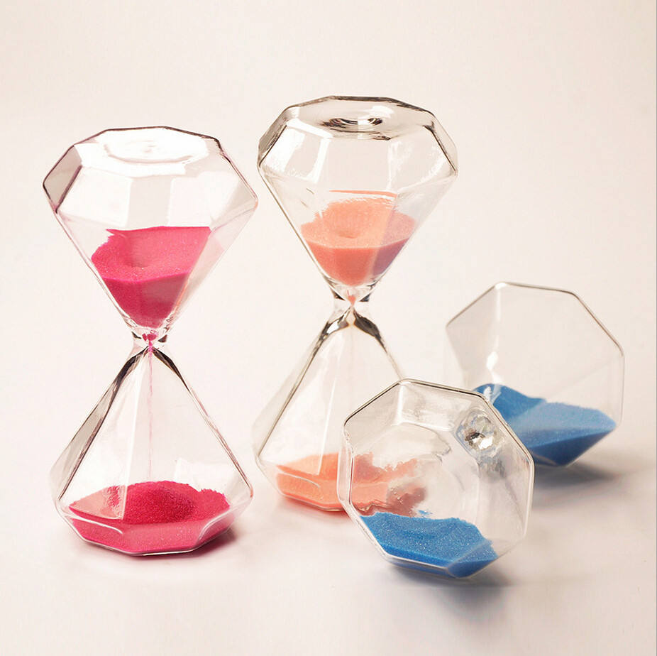 5-60 Minuten Diamant Sanduhr Sandglas Sanduhr Kinder Geschenk Sand Timer Heimdekoration Erhältlich in mehreren Farbeoptionen