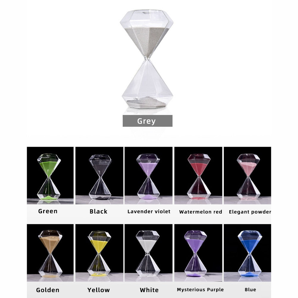 5-60 Minuten Diamant Sanduhr Sandglas Sanduhr Kinder Geschenk Sand Timer Heimdekoration Erhältlich in mehreren Farbeoptionen