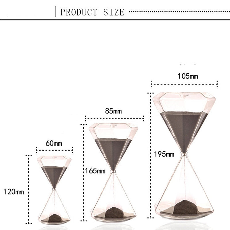 5-60 Minuten Diamant Sanduhr Sandglas Sanduhr Kinder Geschenk Sand Timer Heimdekoration Erhältlich in mehreren Farbeoptionen
