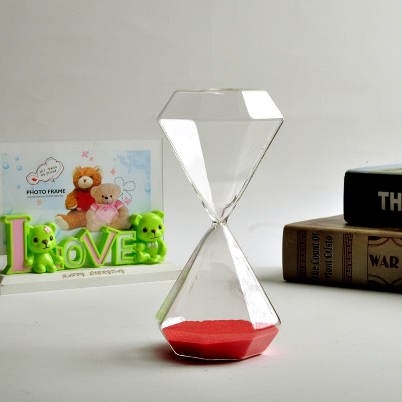 5-60 Minuten Diamant Sanduhr Sandglas Sanduhr Kinder Geschenk Sand Timer Heimdekoration Erhältlich in mehreren Farbeoptionen