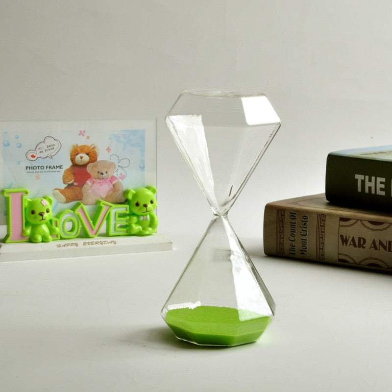 5-60 Minuten Diamant Sanduhr Sandglas Sanduhr Kinder Geschenk Sand Timer Heimdekoration Erhältlich in mehreren Farbeoptionen