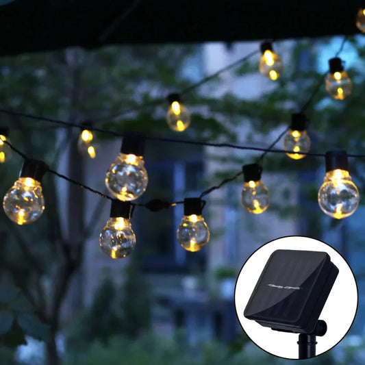 Frendorf Solar LED Kugel-Lichterkette Aussen | 5m/10m Warmweiß, IP65 für Garten & Terrasse