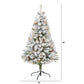 5' Flocked White River Mountain Pine Künstlicher Weihnachtsbaum mit Tannenzapfen und 150 klaren LED-Lichtern