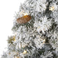 5' Flocked White River Mountain Pine Künstlicher Weihnachtsbaum mit Tannenzapfen und 150 klaren LED-Lichtern