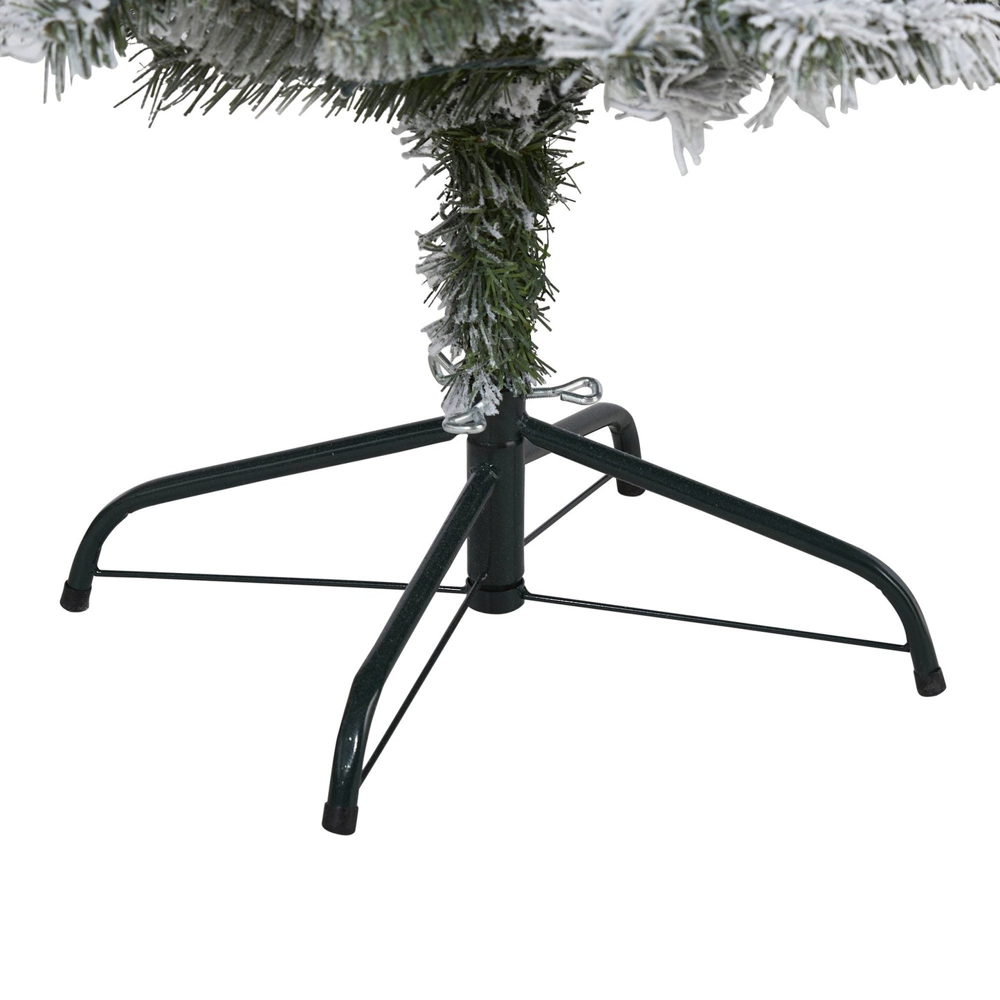 5' Flocked White River Mountain Pine Künstlicher Weihnachtsbaum mit Tannenzapfen und 150 klaren LED-Lichtern