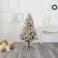 5' Flocked White River Mountain Pine Künstlicher Weihnachtsbaum mit Tannenzapfen und 150 klaren LED-Lichtern