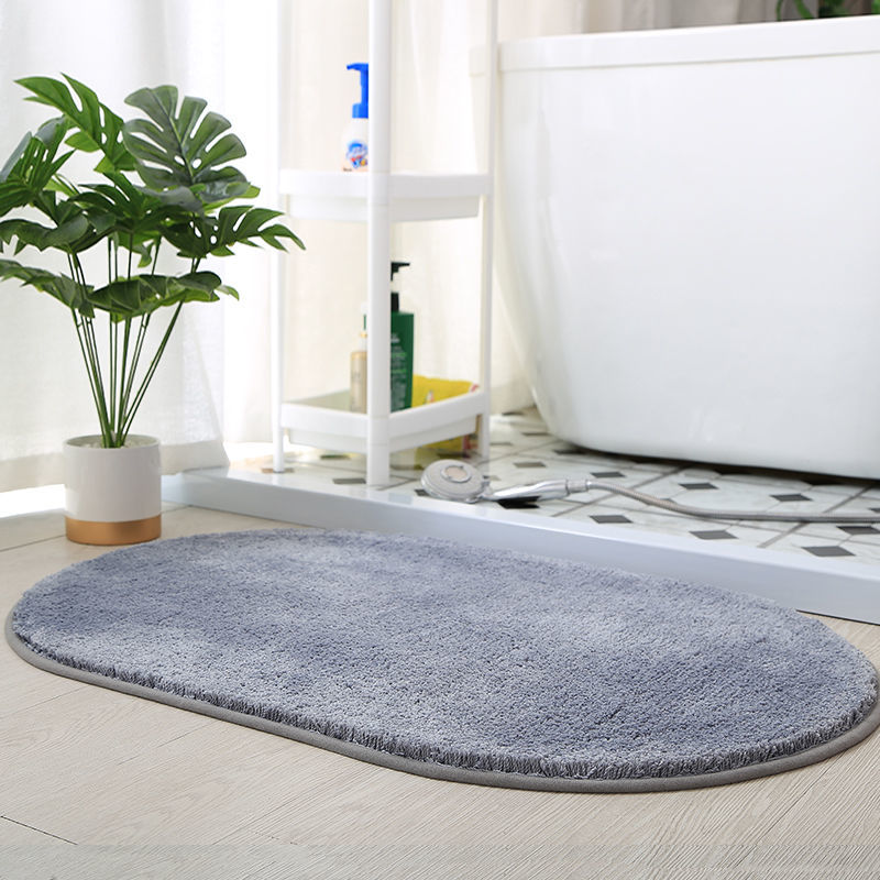 Feblilac Halbrund Solid Gold Gepolsterte Badematte, Mehrere Größen Weiches Plüsch Wasser-Absorbierend, Rutschfeste Toilettamatte, Weicher Dicke Badezimmerteppich, Reine Badezimmermatten, Einfache Beste Baderugs, Heiße Duschmatte Rutschfest, Toilettenmatte