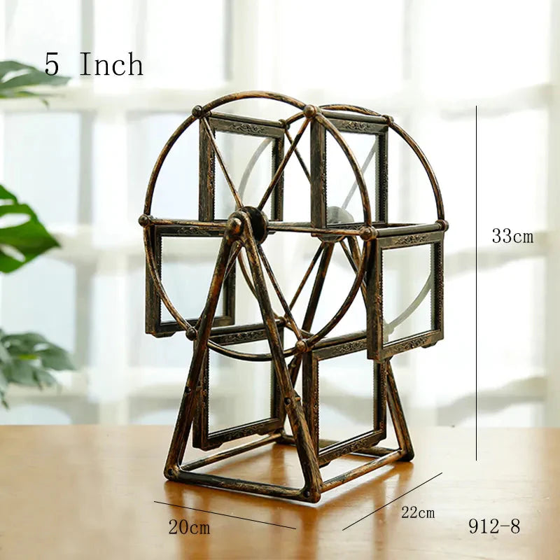 5 Zoll Klassische Ästhetische 360 Grad Drehung Riesenrad Foto Rahmen Romantischer DIY Bilderrahmen Zuhause Weihnachtsgeschenke Dekor