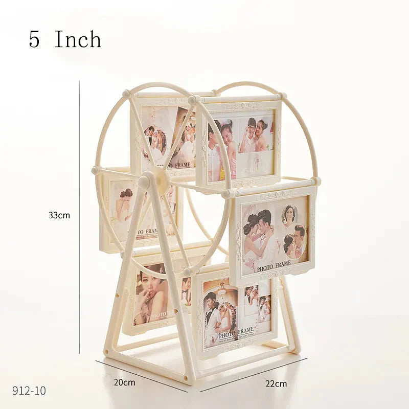 5 Zoll Klassische Ästhetische 360 Grad Drehung Riesenrad Foto Rahmen Romantischer DIY Bilderrahmen Zuhause Weihnachtsgeschenke Dekor