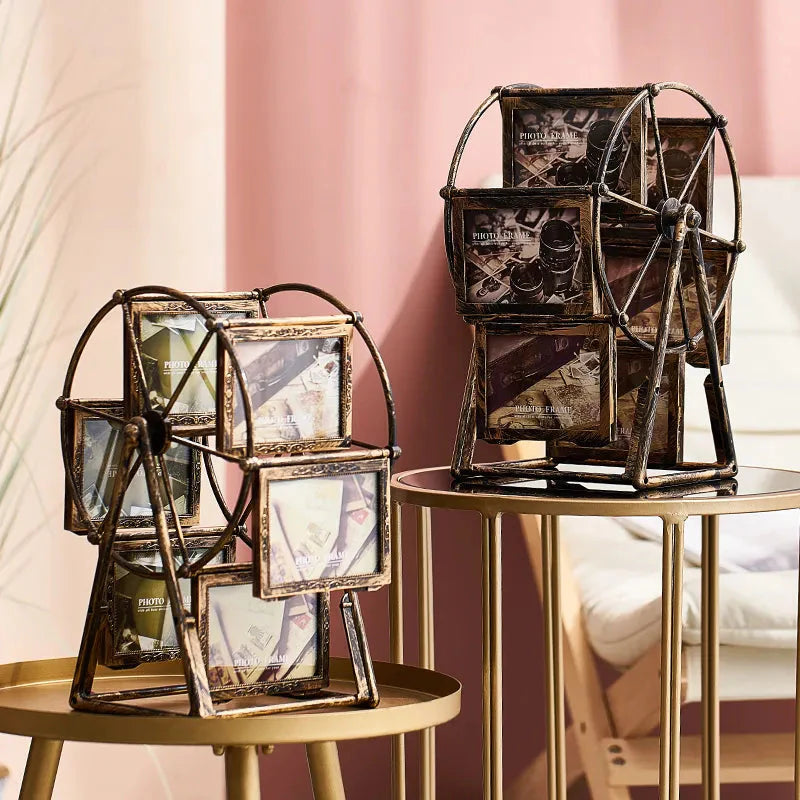 5 Zoll Klassische Ästhetische 360 Grad Drehung Riesenrad Foto Rahmen Romantischer DIY Bilderrahmen Zuhause Weihnachtsgeschenke Dekor