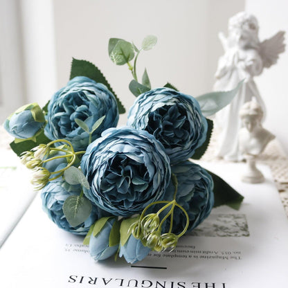 Blossom Kollektion: Exquisites 5-Kopf Seidenblumenbouquet