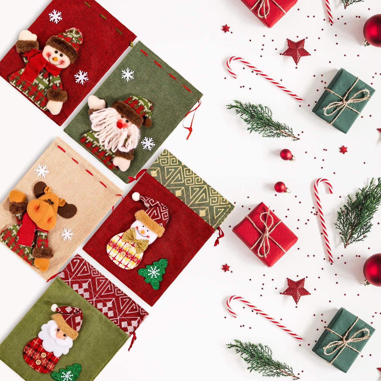 Frendorf | 5er-Pack: Drawstring Weihnachtsbeutel