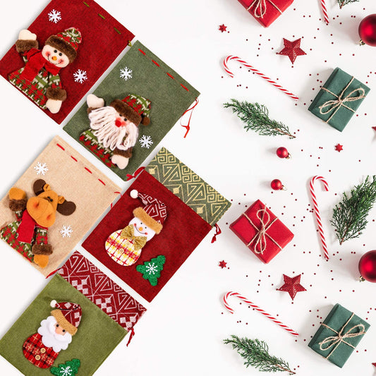 Frendorf | 5er-Pack: Drawstring Weihnachtsbeutel