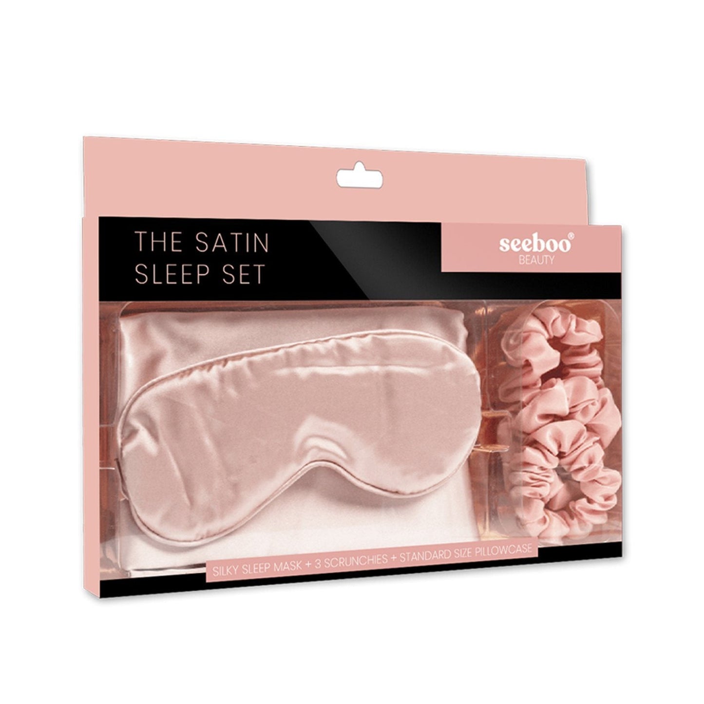Frendorf | 5-Teil: Seidiger Satin Gemütliches Angenehmes Blush Schlafset Für Friedlichen Schlaf Und Gesunde Haut